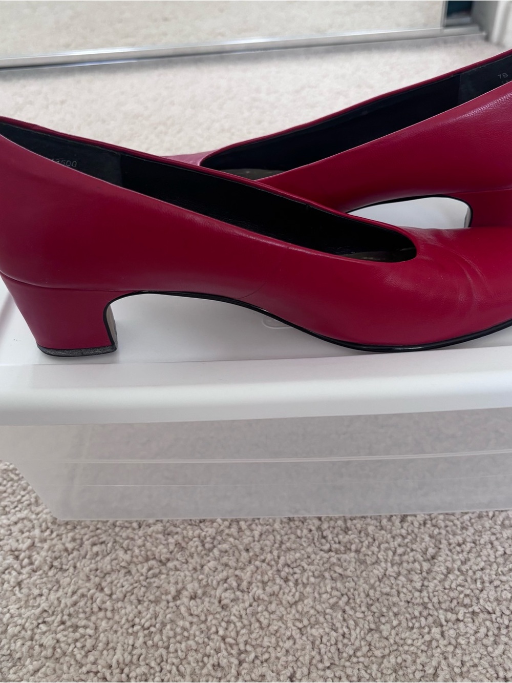 Red Block Heel Pumps
